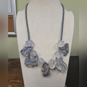 Agatized Coral Chunk Necklace